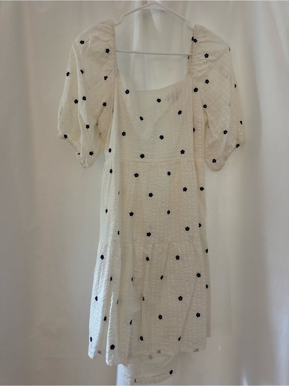 Rails White Mini Dress with Navy Floral Dots